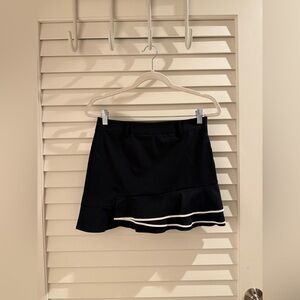 Stylish Black Mini Golf Skort with White Accents